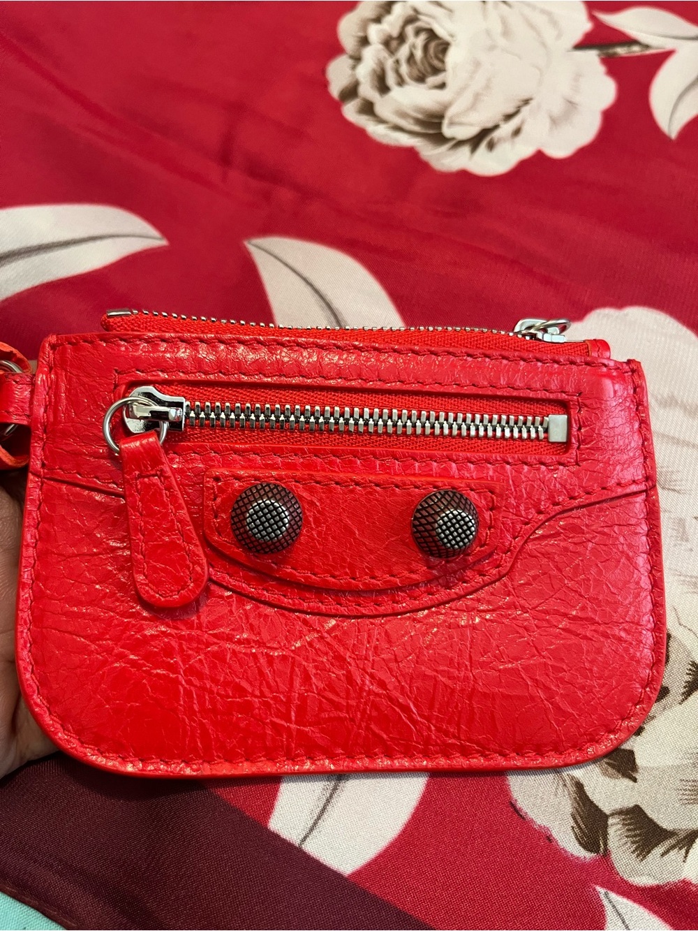 Balenciaga Mini Wallet Coin Purse in Bright Red